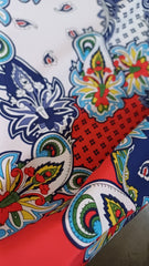 Silky PAISLEY Bleumarin/Roșu/Alb MAT1263