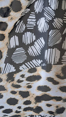 Voal Imprimeu Animal Print, in nuanțe de Bej/Negru/Alb VOAL1101