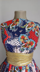 Silky PAISLEY Bleumarin/Roșu/Alb MAT1263