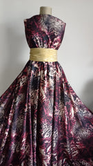 Matase Satinata Elastică, Imprimeu Piton si Animal print Grena/Bej/Negru 1410