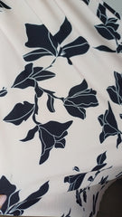 Latina Spandex - Nude cu Lalele Stilizate Negru STO1304