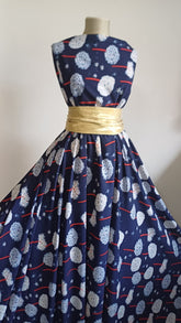 Mătase Elastica Bleumarin cu Papadii MAT1102