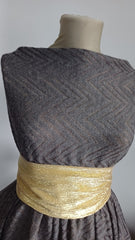 Jaquard Morbidino- Tricot tip pulover Dantelat GRI TAUPE, cu model in V TRI1033