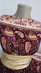 Matase Plina Negru model Paysley Magenta/Galben/Alb MAT1332