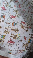 Poplin Bumbac, 100% fibră naturală, ALB cu ANIMALUTE BBC1048