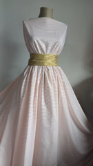 Poplin Bumbac Alb dungi Orange BBC1132