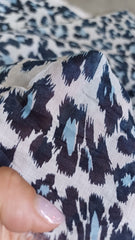 Batist Bumbac Alb/animal Print Bleumarin/Bleo BBC1230