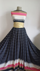 Lycra Negru Bordura Dubla Dungi ELA1505