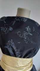 Voal Negru cu model Paisley, si cu glitter negru VOAL1079