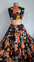 Tripluvoal Negru Intens cu Model Flower Power VOAL1618