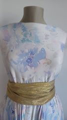 Lycra Poliamidă Pastel Floral Alb/Mov ELA1240