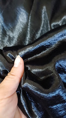 Matase Satinata Negru Lucios, elastică MAT1275