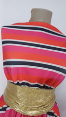 Lycra Ripsata Dungi Rosu/Negru/Orange/Alb/Roz, fluida, curgatoare  ELA1369