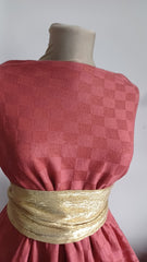 Tricot Tip Pulover Brick Red cu model pătrățele TRI1032