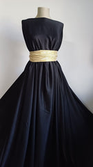 Viscoza Satinata Negru Intens, fibra naturală vegetală 100% VIS1048