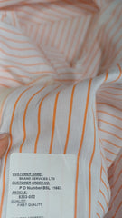 Poplin Bumbac Alb dungi Orange BBC1132