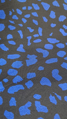 Mătase Negru cu pete Albastru Electric MAT1031