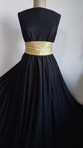 Material Elastic Negru cu Dungi Transparente ELA1221