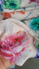 Silky Roz cu Bujori si Dalii Mov/Verde/Roz MAT1065