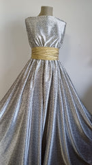 Matase Alb cu Floricele Gri MAT1259