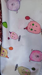 Mătase Elastica Alb cu Personaje Hazlii MAT1077