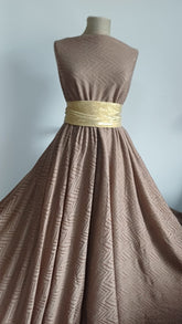 Jaguard Morbidino - Tricot tip pulover Dantelat Mocha Musse, cu model in V TRI1021