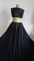 Lycra Negru intens - fluida, subtirica ELA1032