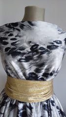 Tafta Imprimeu Animal Print Gri/Negru MAT1174