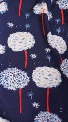 Mătase Elastica Bleumarin cu Papadii MAT1102