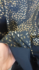 MĂTASE ELASTICA NEGRU cu APLICATII GOLD MAT1123