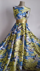 Matase satinata Imprimeu Combinatie de Culori MAT1074