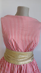 Mătase Naturală din Fibră Vegetala 100%, Rayon cu Dungi Alb Rosu MAT1401