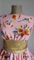 Matase ROZ cu buchet floral Orange/Alb/Grena MAT1250