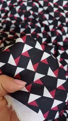 Crep regal Triunghiuri Colorate Negru/Alb/Grena VOAL1052