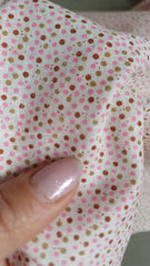 Poplin Bumbac, 100% fibră naturală, Rozaliu cu Picățele Roz/Kaki/Grena BBC1093