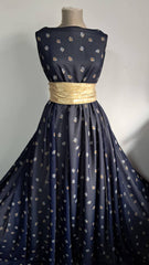 Voal Bleumarin cu figurine Mustar VOAL1953