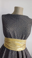 Jaquard Morbidino- Tricot tip pulover Dantelat GRI INCHIS, cu model in V TRI 1110