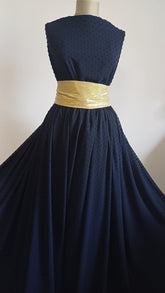 Voal chifon Bleumarin Bobite in relief VOAL1143