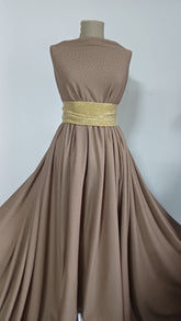 Material Eastic Bej inchis cu model in relief ELA1365