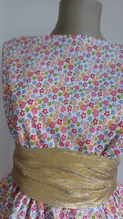 Poplin Bumbac 100% , Alb cu floricele ROSU/ROZ/ALBASTRU BBC1049