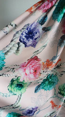 Silky Roz cu Bujori si Dalii Mov/Verde/Roz MAT1065