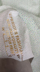 Poplin Bumbac, 100% fibră naturală, Alb cu Picățele Bleumarin/Kaki/Verde VIS1111