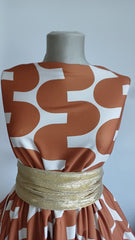 Latina Spandex - Bej cu jumatati de Cercuri Ocru STO1101