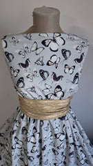 Stofa Barbie Gri Fluturi/Vernil/Alb/Negru STO1181