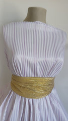 Milano -Poplin Alb dungi satinate Mov Deschis BBC1111