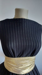 Material Elastic Negru cu Dungi Transparente ELA1221