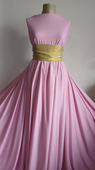 Polyamida- Lycra Roz cu Picatele Albe ELA1098