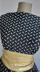 Lycra model Negru cu Alb, poate fi folosita pe ambele fete diferite, plinuță  ELA1397