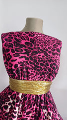 Catifea supersoft Animal print Fucsia/Negru/Ivory CAT1200