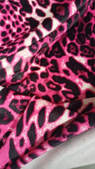 Catifea supersoft Animal print Fucsia/Negru/Ivory CAT1200